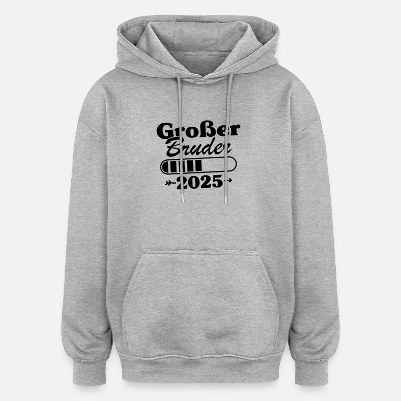 Großer Bruder Loading 2025 - Oversized Unisex Hoodie - Grau meliert