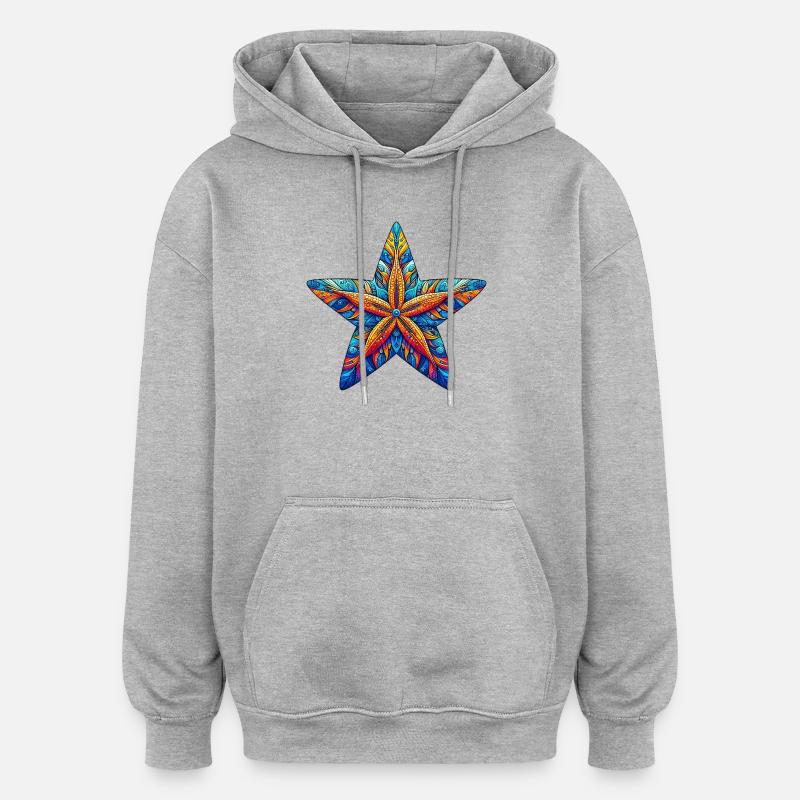 Seestern - Oversized Unisex Hoodie - Grau meliert