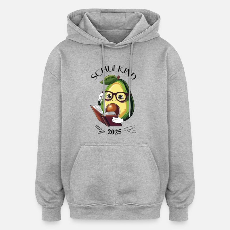 Schulkind 2025 – Avocado Einschulung - Oversized Unisex Hoodie - Grau meliert