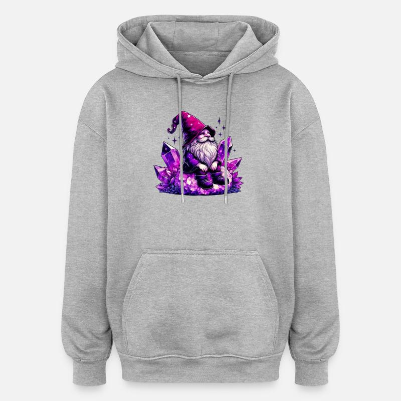 Gnom - Oversized Unisex Hoodie - Grau meliert