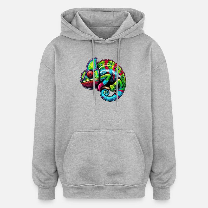 Chamäleon - Oversized Unisex Hoodie - Grau meliert