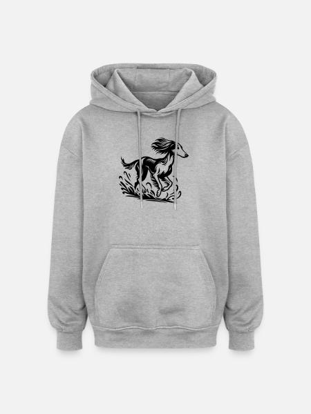 Saluki - Oversized Unisex Hoodie - heather grey