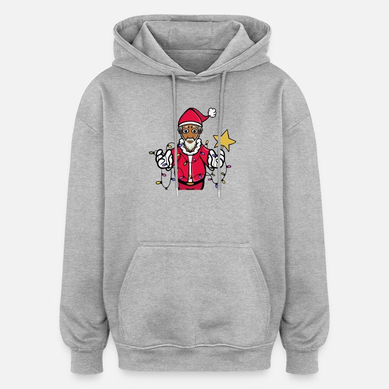 Ein strahlender Weihnachtsmann - Oversized Unisex Hoodie - Grau meliert