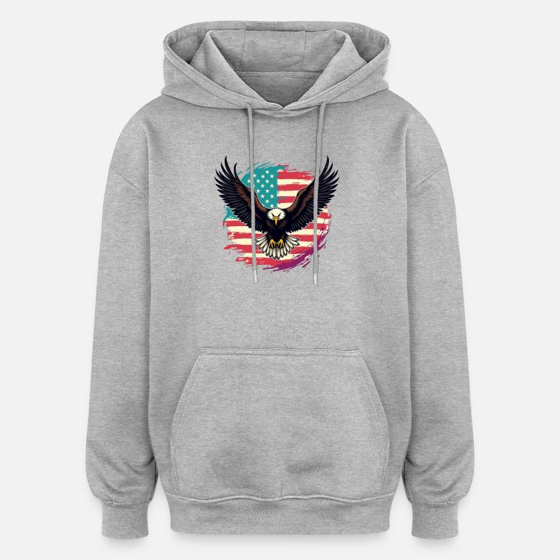 Bald eagle - Oversized Unisex Hoodie - heather grey