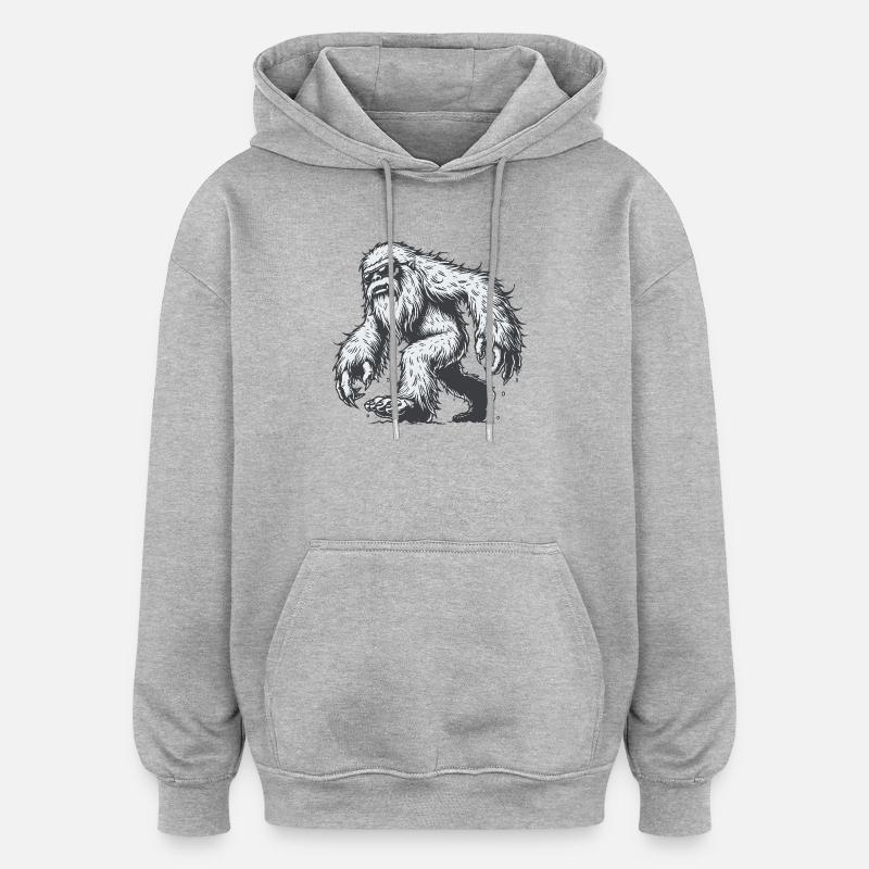 Yéti - Sweat à capuche oversize unisexe - gris chiné
