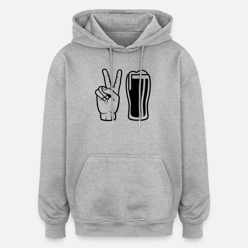 Order beer - Oversized Unisex Hoodie - heather grey