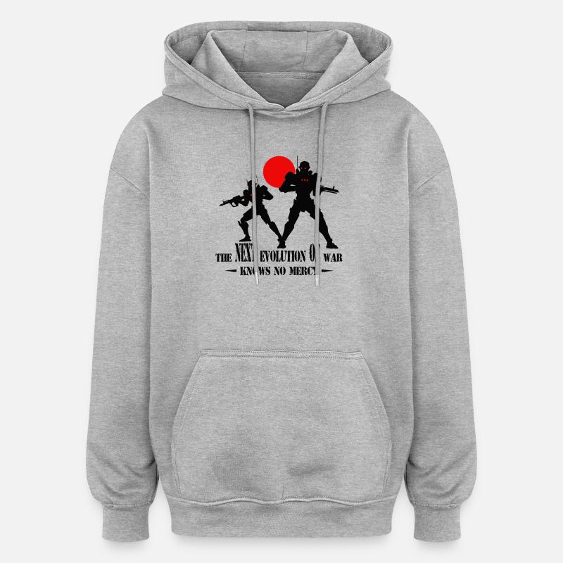 Ai Kampfroboter - Oversized Unisex Hoodie - Grau meliert