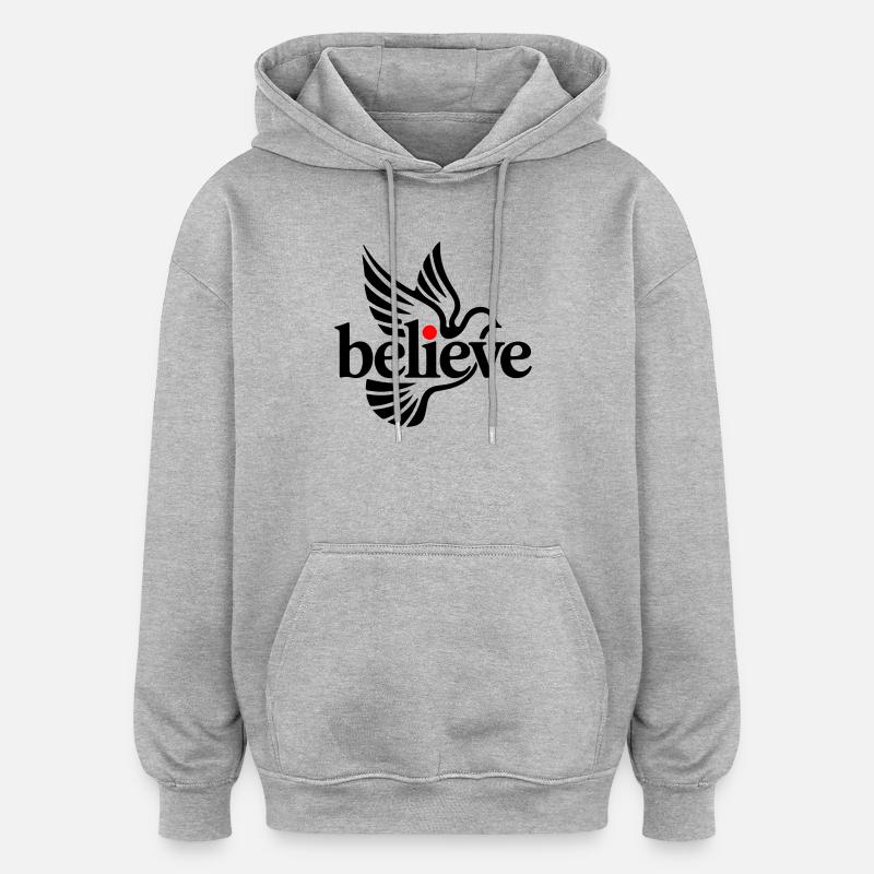 Tror due - Oversize unisex hoodie - grå meleret