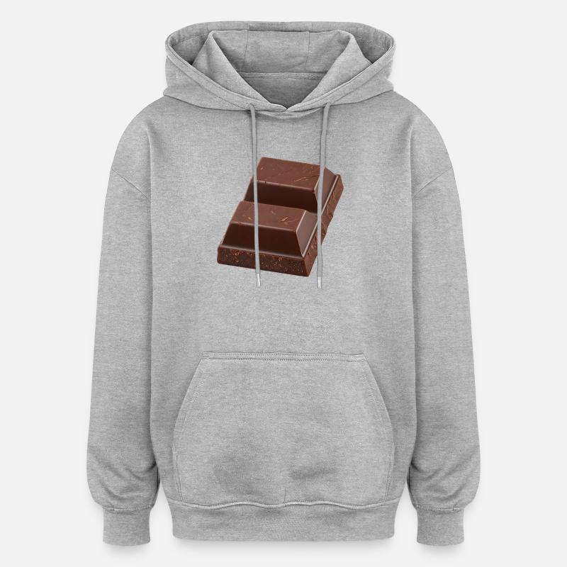 Morceau de chocolat - Sweat à capuche oversize unisexe - gris chiné