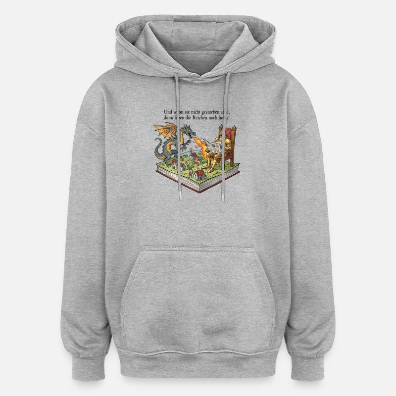 Die Reichen leben noch heute - Oversized Unisex Hoodie - Grau meliert
