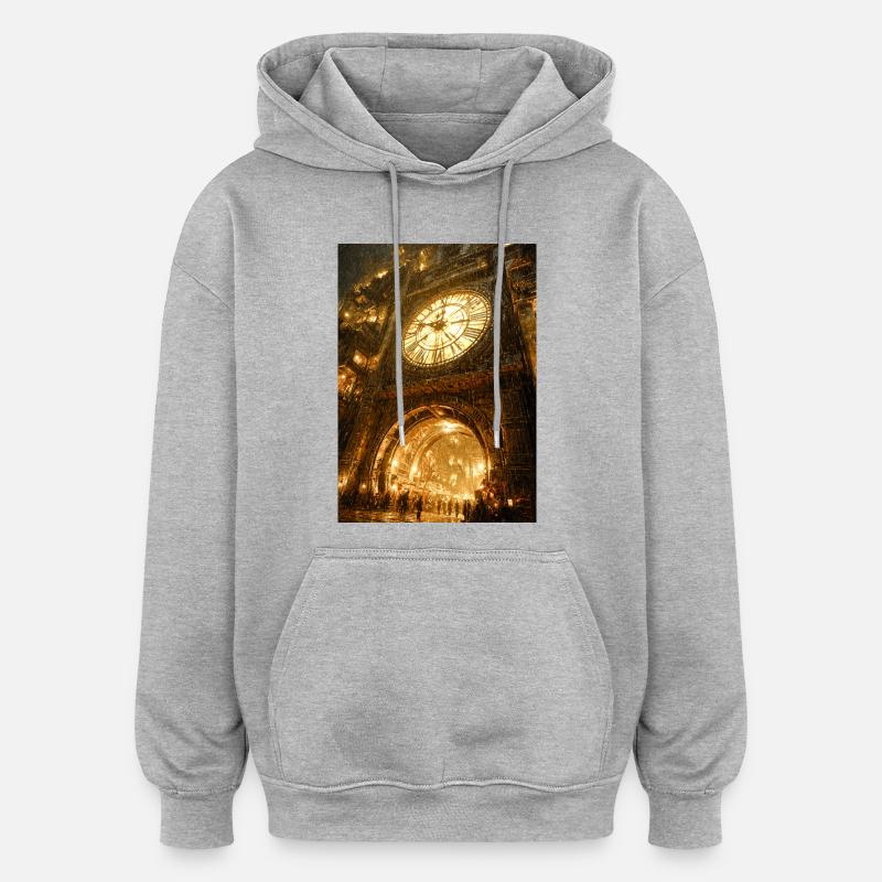 Vergoldeter Clockgate-Bogen - Oversized Unisex Hoodie - Grau meliert