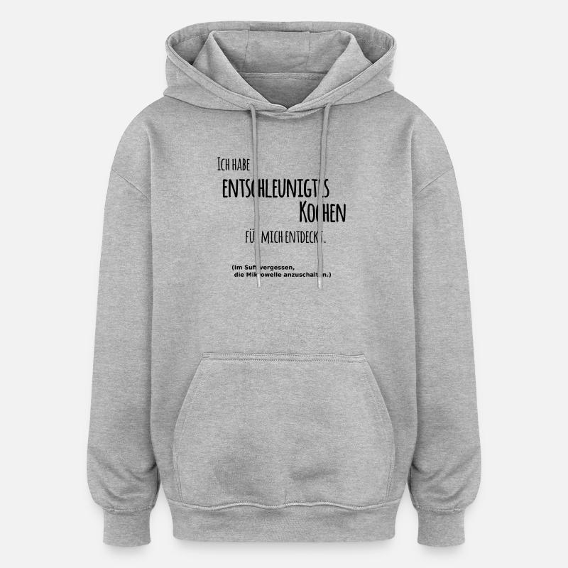 Cuisson décélérée - Sweat à capuche oversize unisexe - gris chiné