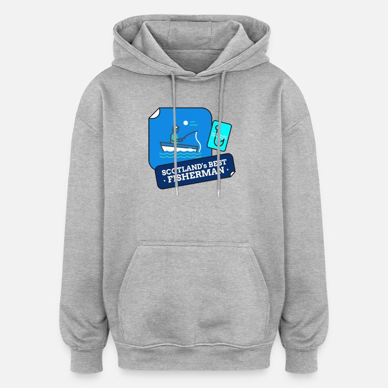 Le meilleur design de pêcheur d’Écosse - Sweat à capuche oversize unisexe - gris chiné