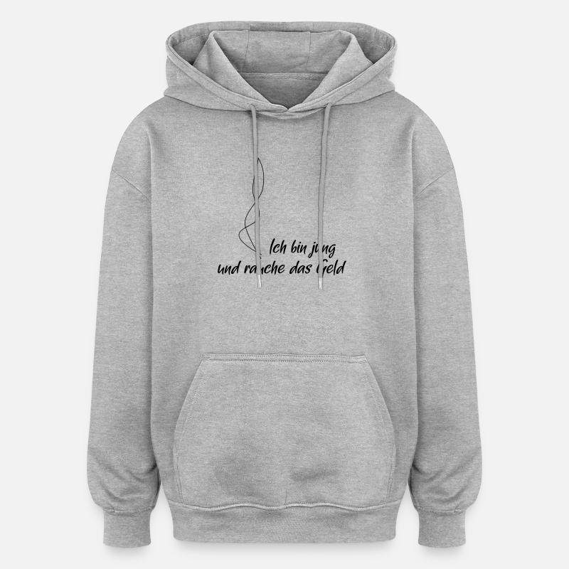 Je suis jeune - Sweat à capuche oversize unisexe - gris chiné