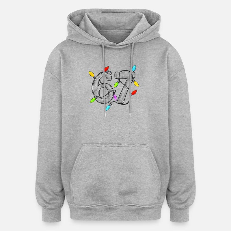 67 Lumières de Fée - Sweat à capuche oversize unisexe - gris chiné