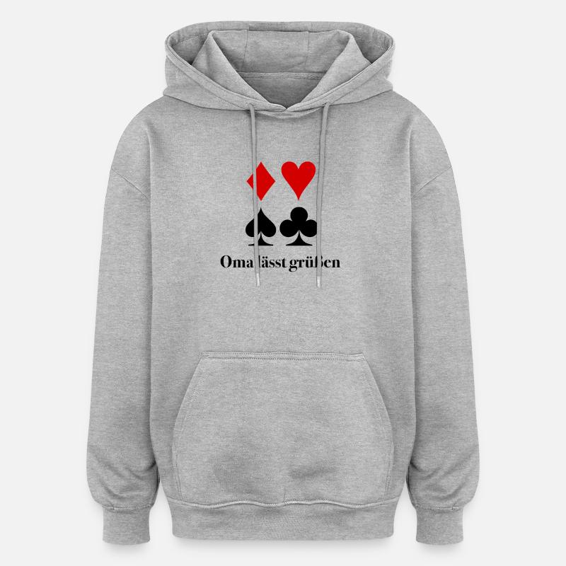 Salutations de grand-mère – Skat Insider Dire - Sweat à capuche oversize unisexe - gris chiné