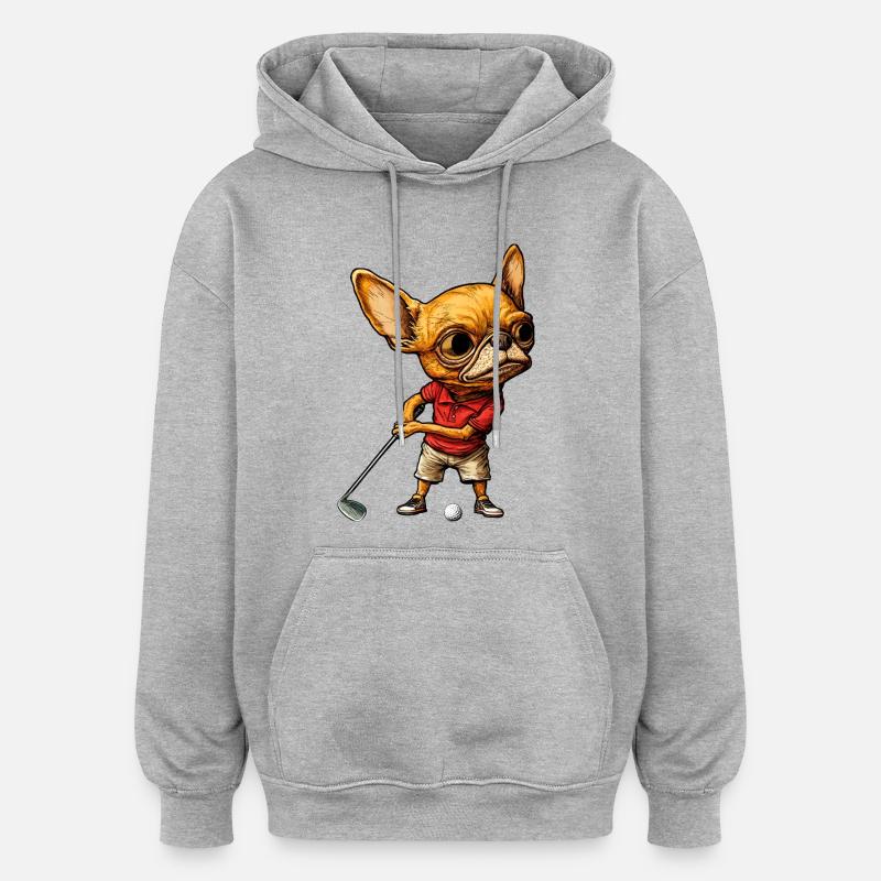 Golfeurs de Chihuahua - Sweat à capuche oversize unisexe - gris chiné