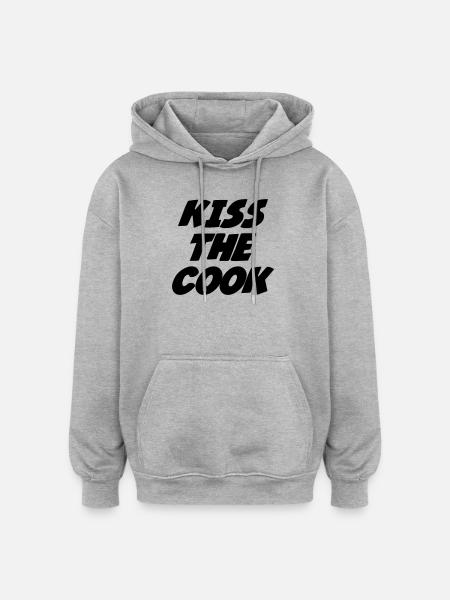 Kisses the Cook - Kitchen - Oversized Unisex Hoodie - heather grey