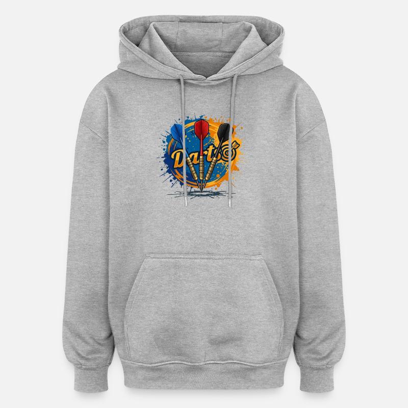 Dartsplash Farbexplosion - Oversized Unisex Hoodie - Grau meliert