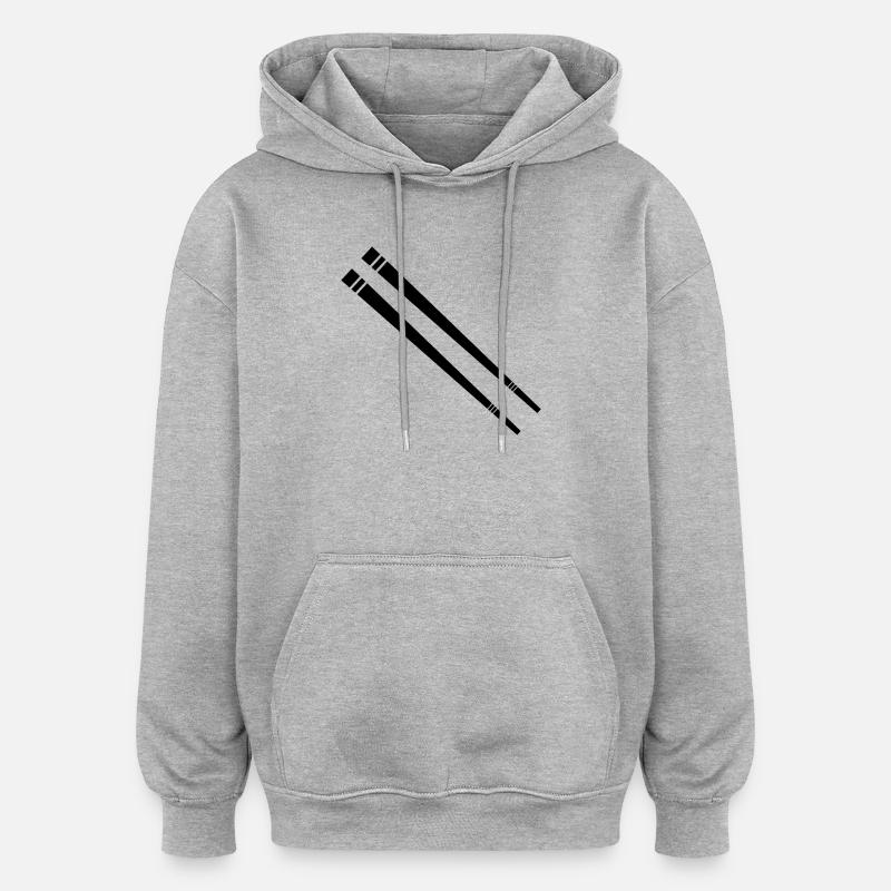 Essstäbchen - Oversized Unisex Hoodie - Grau meliert