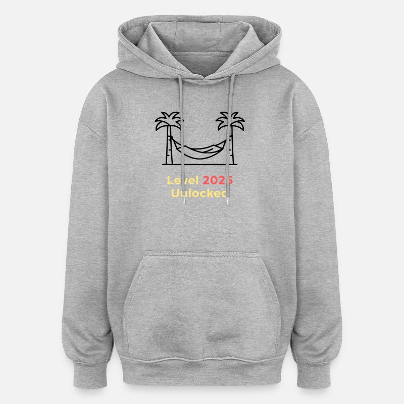 Niveau 2026 Débloqué Complété - Sweat à capuche oversize unisexe - gris chiné