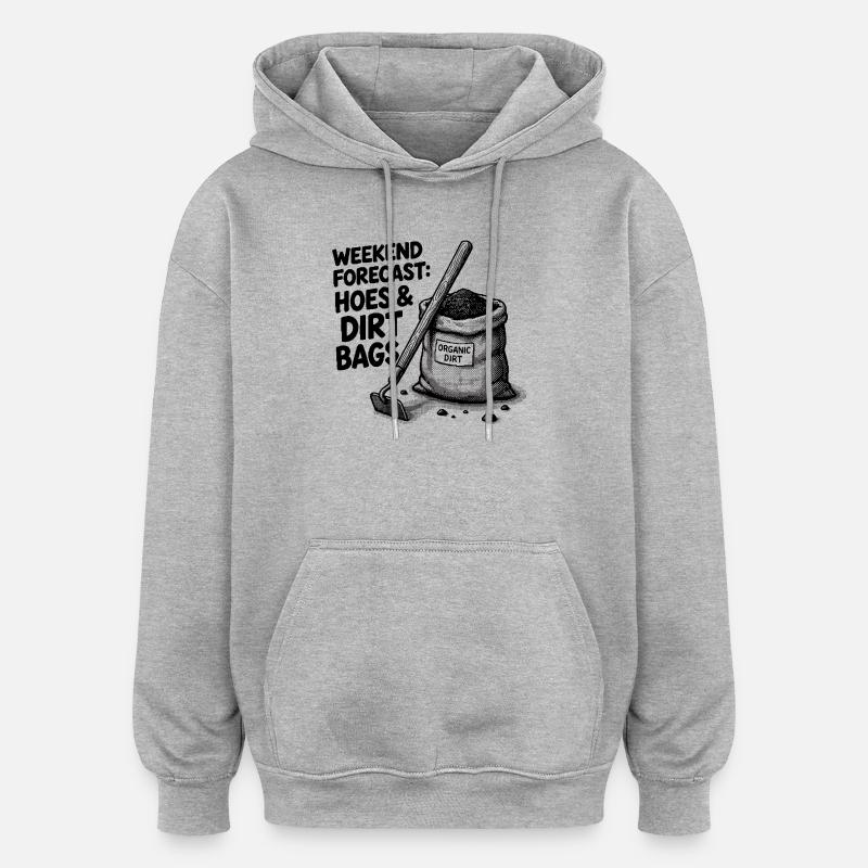 Helgevarsel: Hakker og jordsekker for Gar - Oversized unisex-hettegenser - gråmelert