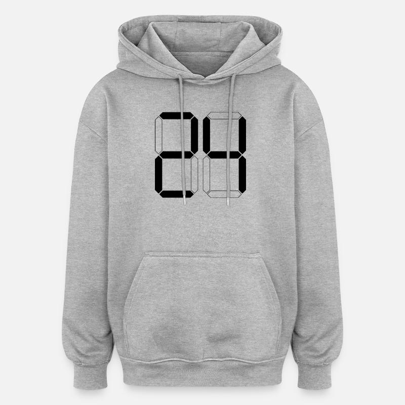 NUMBER 24 Twenty-Four Gift Digital - Oversized Unisex Hoodie - heather grey