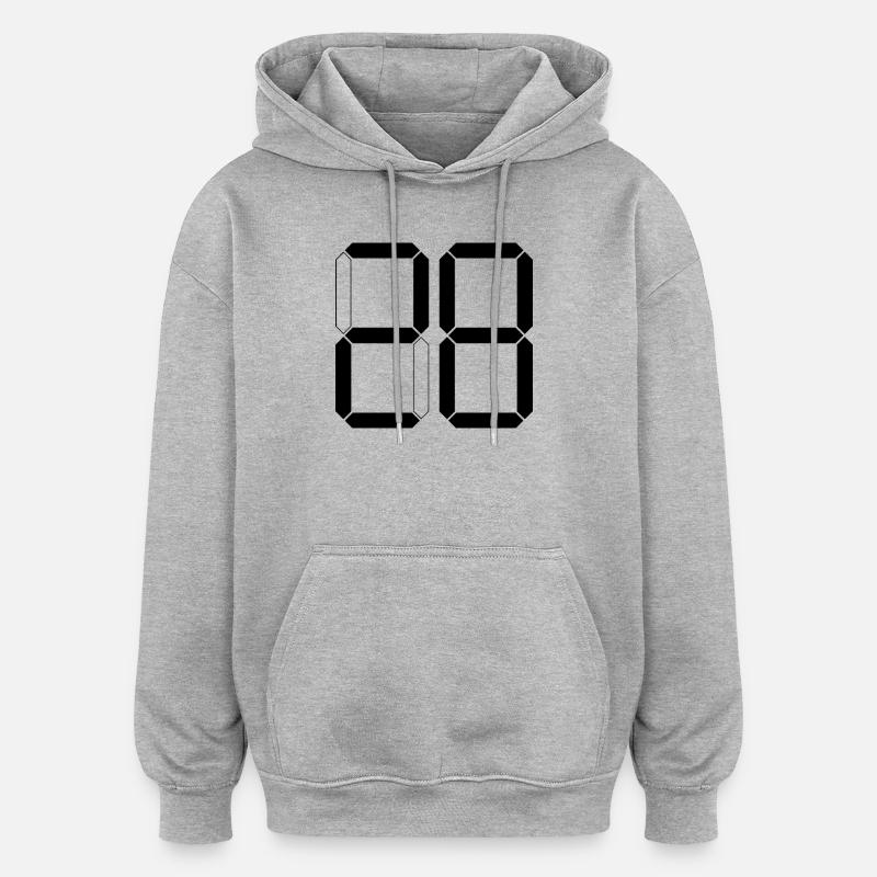 NUMMER 28 Achtundzwanzig Geschenk Digital - Oversized Unisex Hoodie - Grau meliert