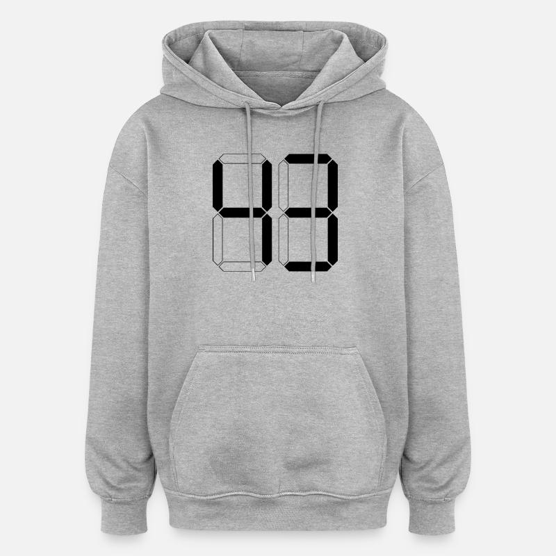 NUMMER 43 Dreiundvierzig Geschenk Digital - Oversized Unisex Hoodie - Grau meliert