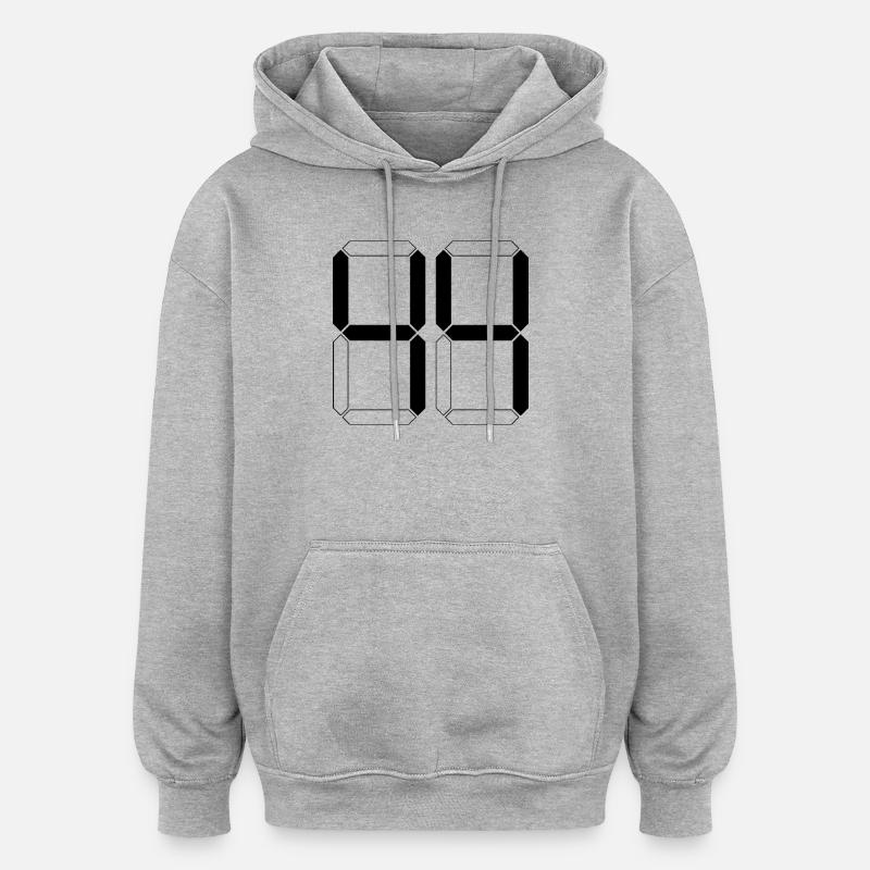 NUMMER 44 Vierundvierzig Geschenk Digital - Oversized Unisex Hoodie - Grau meliert