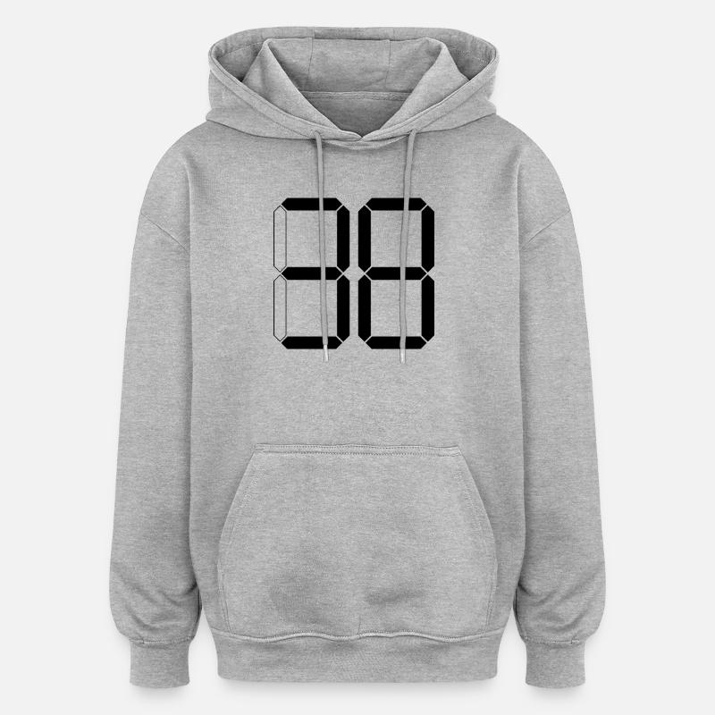 NUMÉRO 38 Trente-huit Cadeaux Numériques - Sweat à capuche oversize unisexe - gris chiné