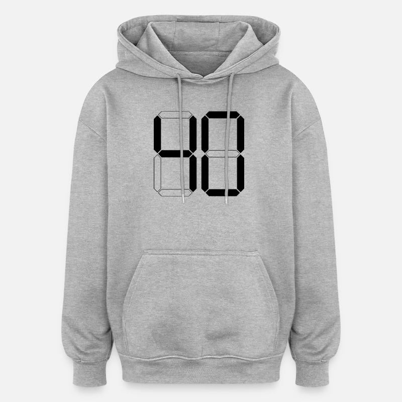 NUMÉRO 40 Quarante Cadeaux d’anniversaire numériques - Sweat à capuche oversize unisexe - gris chiné