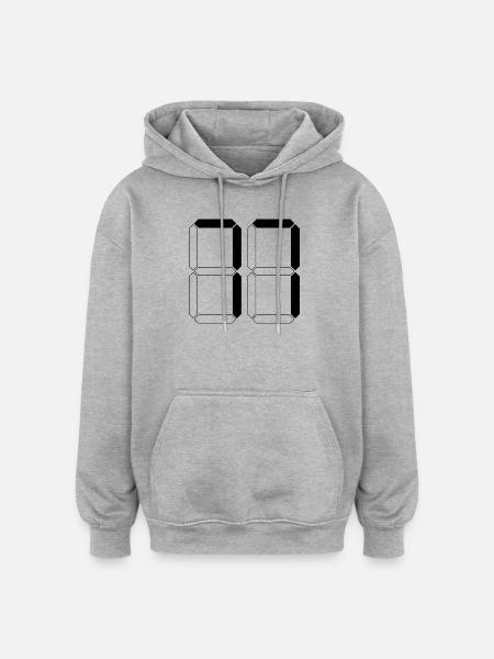 NUMMER 77 Siebenundsiebzig Geschenk Digital - Oversized Unisex Hoodie - Grau meliert