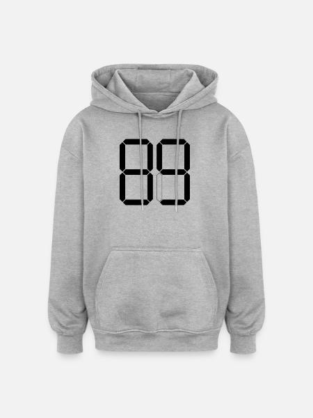 NUMBER 89 Eighty-Nine Gift Digital - Oversized Unisex Hoodie - heather grey