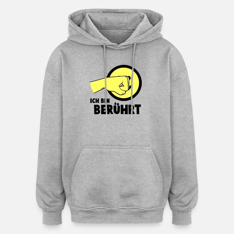 Je suis touché - Sweat à capuche oversize unisexe - gris chiné