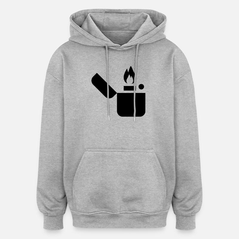Gas Lighter - Oversized Unisex Hoodie - heather grey