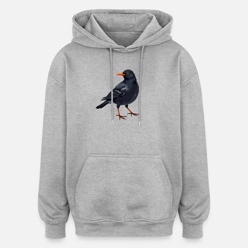 Merle - Sweat à capuche oversize unisexe - gris chiné