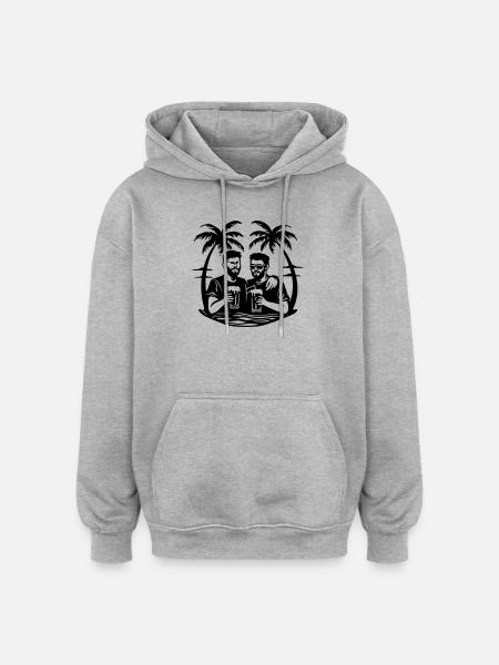 Palm Trees Beach Party - Oversized Unisex Hoodie - heather grey