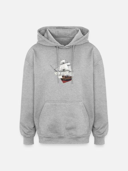 HMS Victory – Legendary British Flagship - Oversized Unisex Hoodie - heather grey