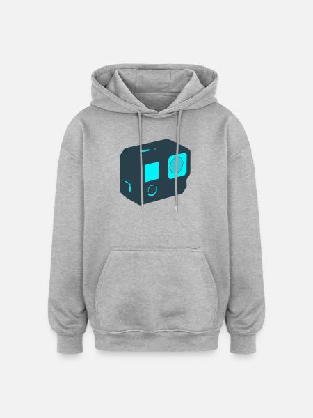 Icône drone Action Camera - Sweat à capuche oversize unisexe - gris chiné