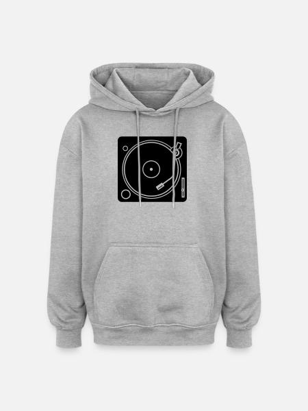 Vinyl - Oversized Unisex Hoodie - Grau meliert