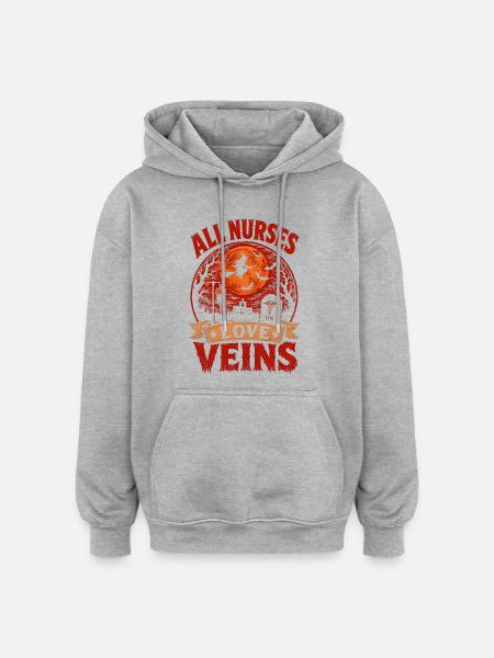 Nurse Nurse Halloween - Oversized Unisex Hoodie - heather grey