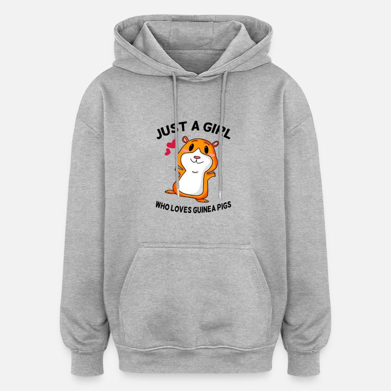 Cochon d’Inde disant fille - Sweat à capuche oversize unisexe - gris chiné