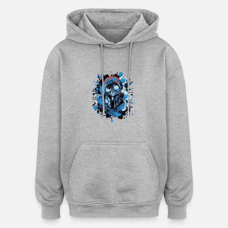 Casque Sparta Bleu - Sweat à capuche oversize unisexe - gris chiné