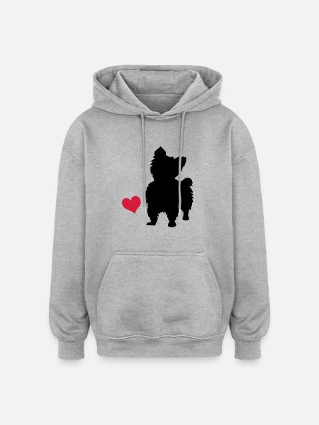 Yorkshire Terrier - Oversized Unisex Hoodie - heather grey