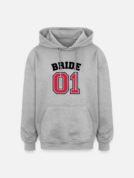 Bride 01 - Oversized Unisex Hoodie - Grau meliert