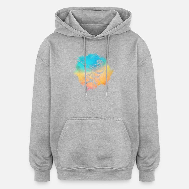 Karaté - Sweat à capuche oversize unisexe - gris chiné