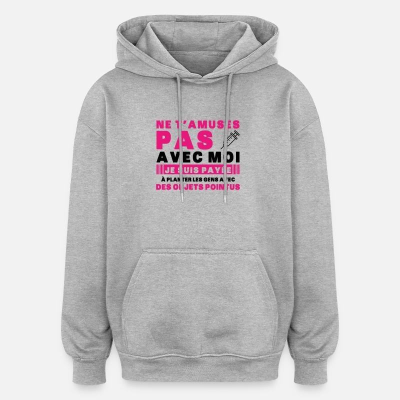 Krankenschwester Humor Geschenkidee Bluttest - Oversized Unisex Hoodie - Grau meliert