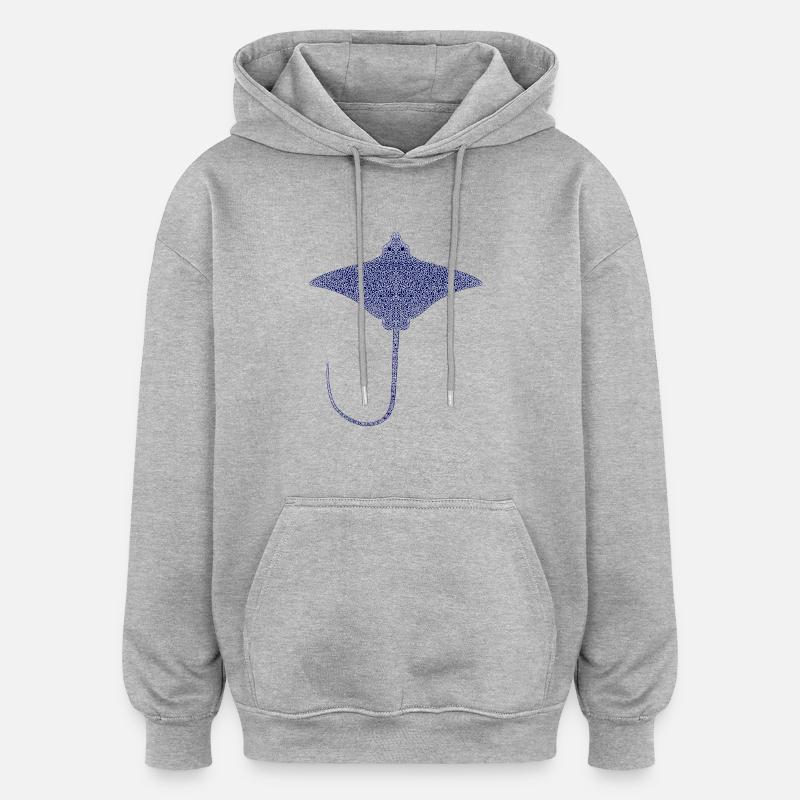 Ray – Flotteur élégant des mers - Sweat à capuche oversize unisexe - gris chiné