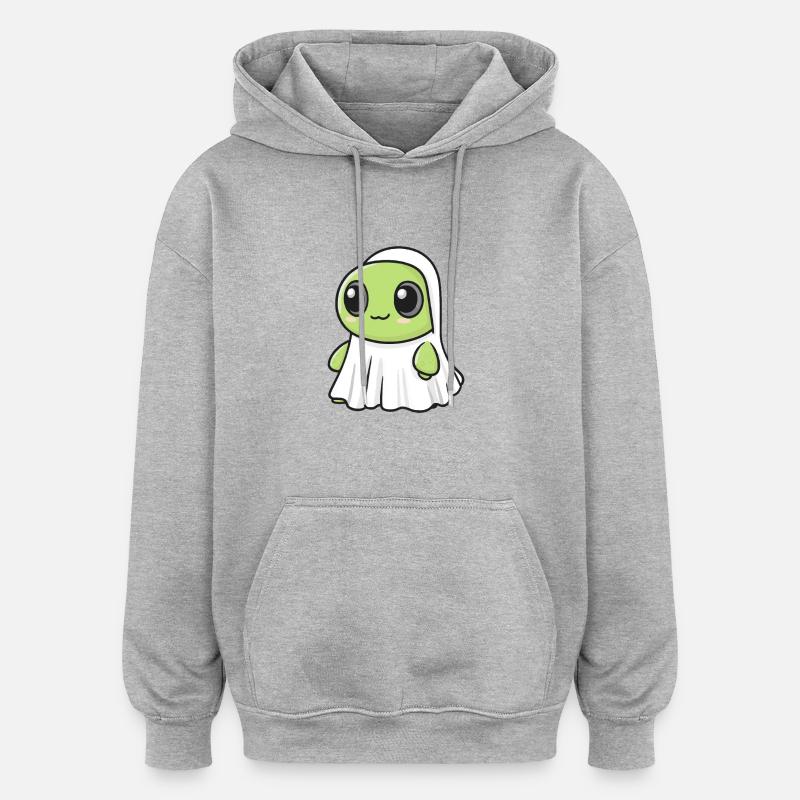 Turtle Halloween Comic Ghost - Oversized Unisex Hoodie - heather grey